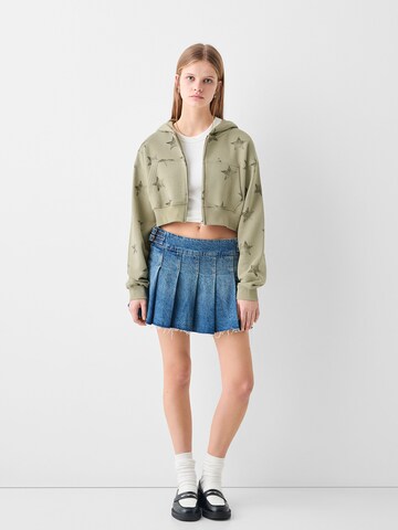 Bershka Sweat jacket in Green