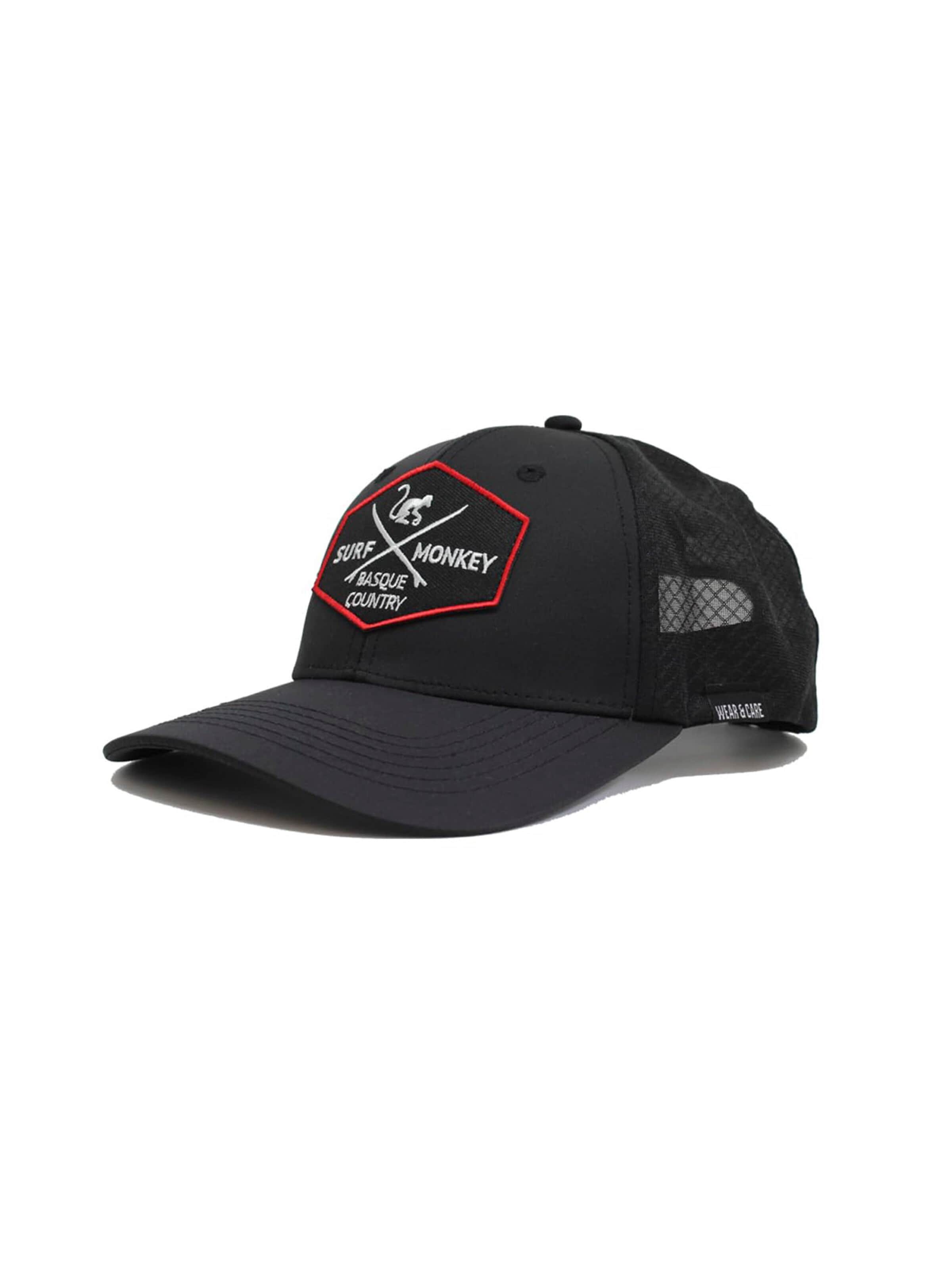 Surf Monkey Sportpet in Zwart: voorkant