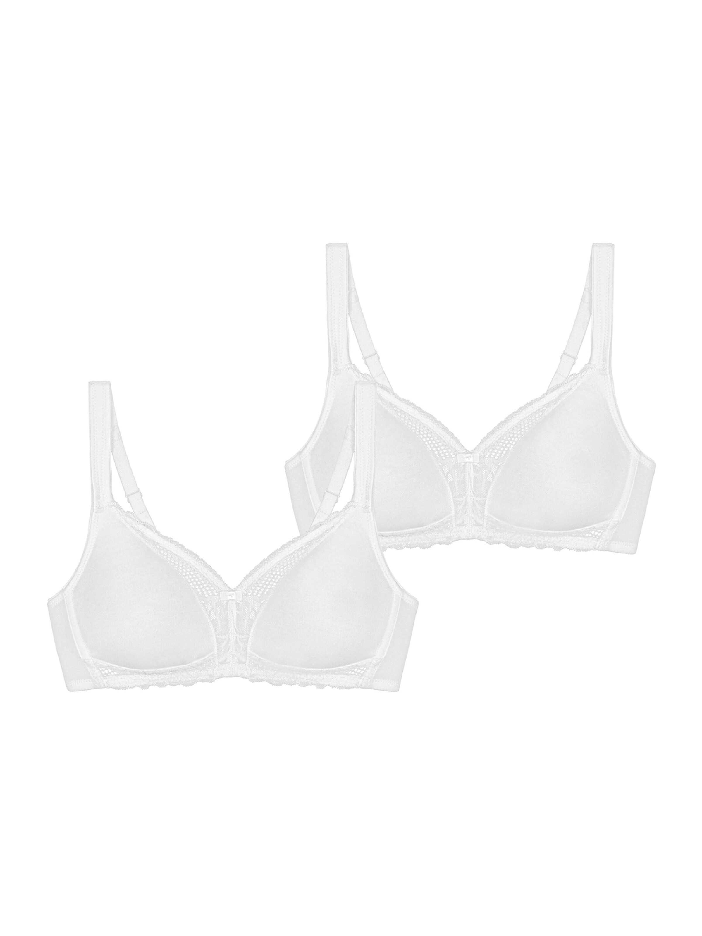 TRIUMPH Bra ' Modern Lace+Cotton ' in White: front