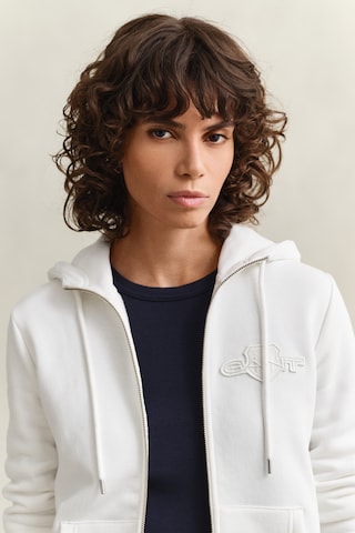 GANT Zip-Up Hoodie in White