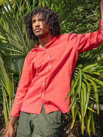 Living Crafts Comfort fit Button Up Shirt 'ROB' in Red