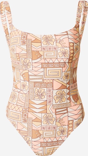 RIP CURL Maillot de bain 'BLOCK PARTY' en beige / marron châtaigne / jaune pastel / rose, Vue avec produit