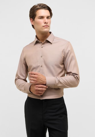 ETERNA Slim fit Business shirt in Brown: front