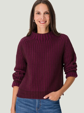 zero Pullover mit Strukturmuster in Lila: Vorderseite
