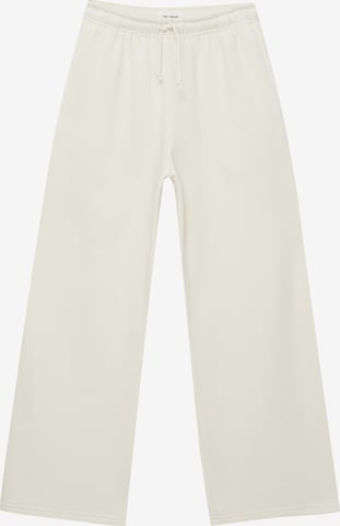 Wide Leg Pantalon Pull&Bear en beige : devant