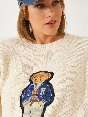 Bianco Lucci Oversized trui in Beige