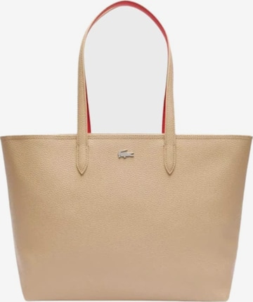 LACOSTE Shoppingväska 'Lacoste Sac Cabas Anna Viennois Grenadine' i beige: framsida