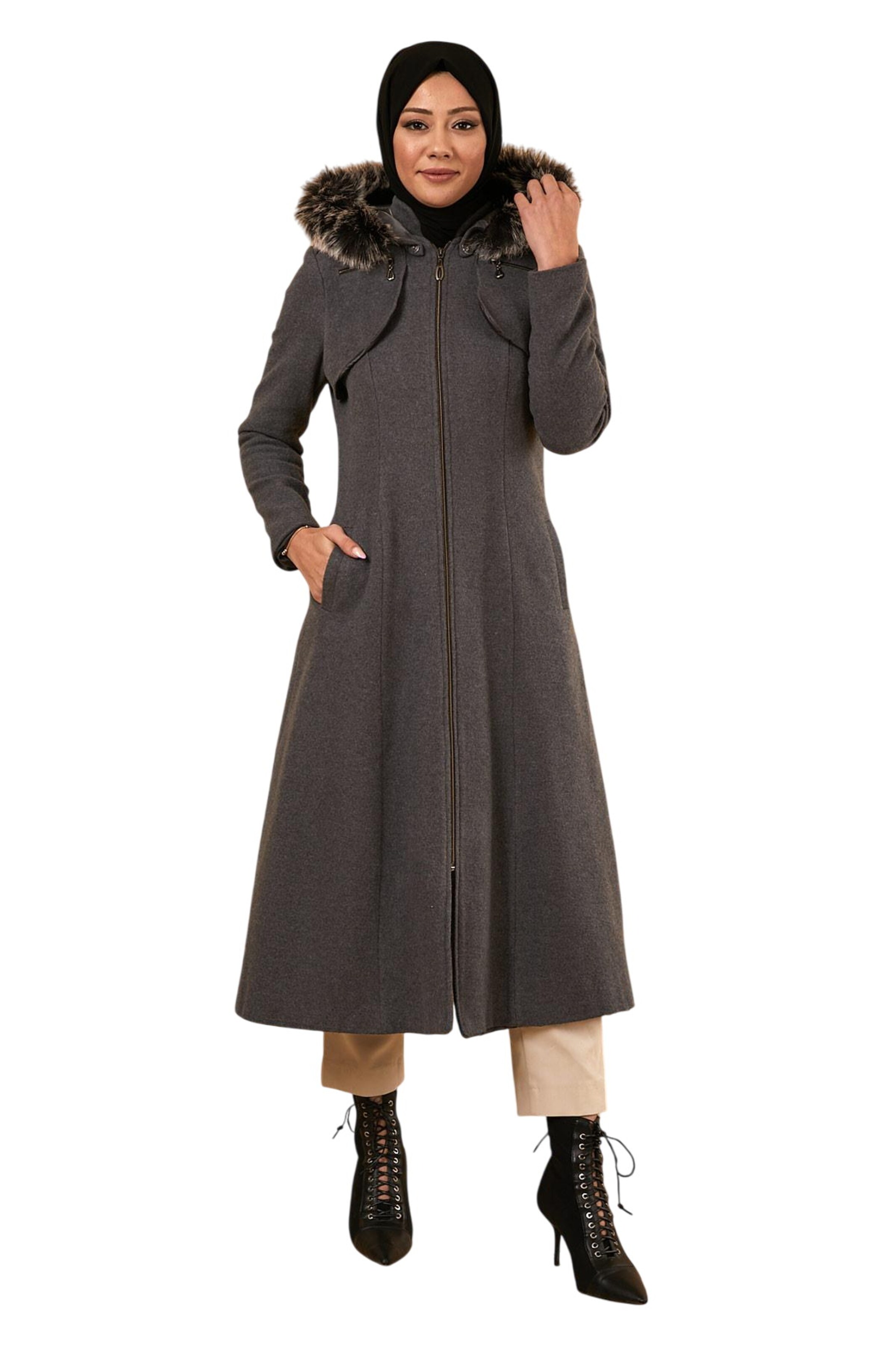 MODAMIHRAM Mantel in Grau: Vorderseite