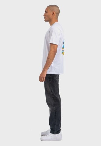 Oldskull Shirt 'Retro Pixel Wave Logo Graphic' in White