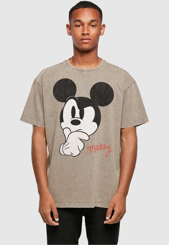 T-Shirt 'Mickey Mouse - Distressed Ponder' ABSOLUTE CULT en beige : devant