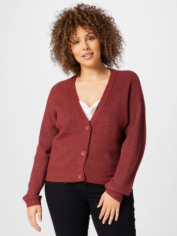 ONLY Carmakoma Knit Cardigan 'Esly' in Red: front