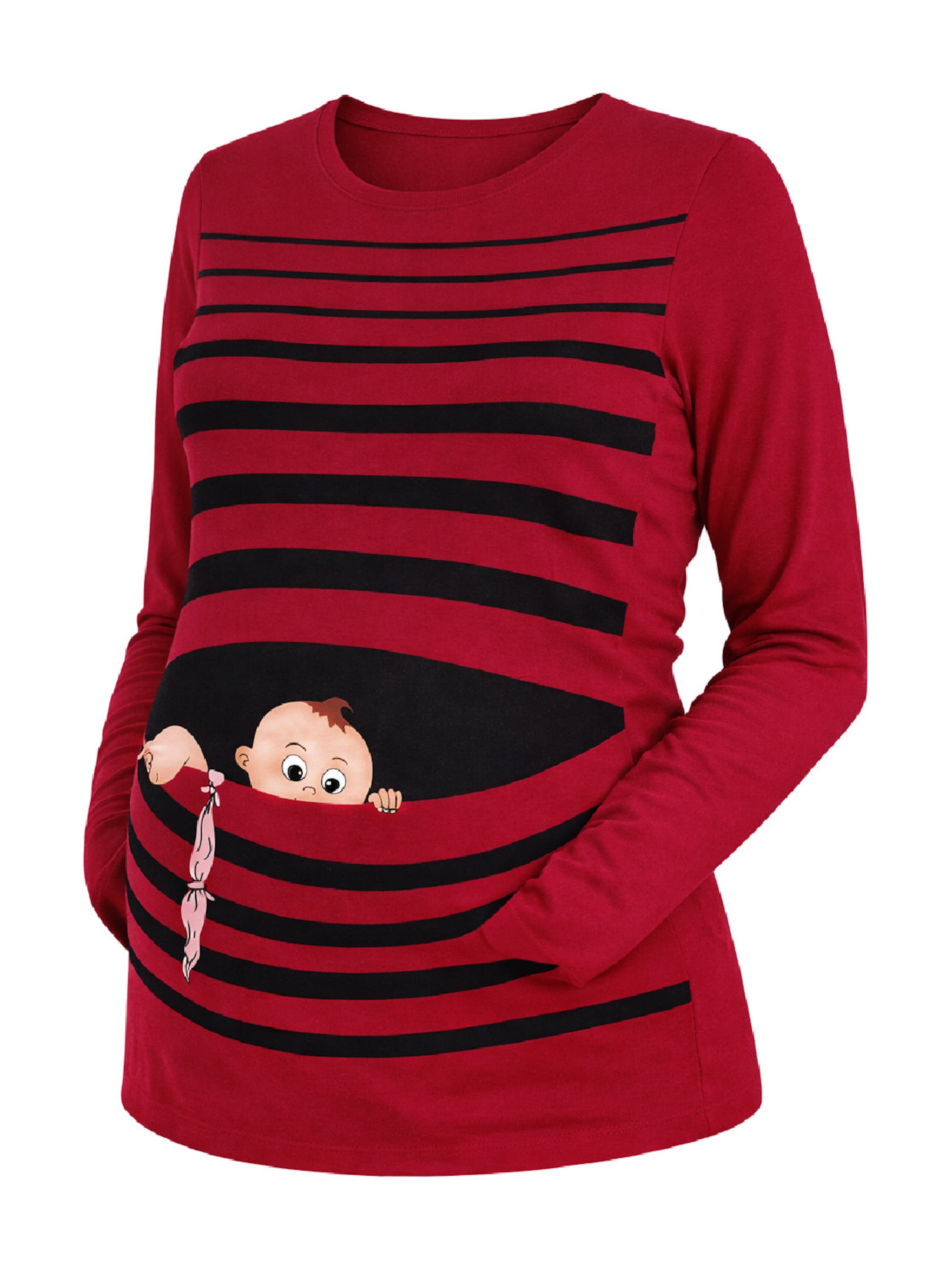 M.M.C. Shirt 'Baby Flucht Umstandslangarmshirt' in Wine red, Item view