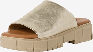 TAMARIS Mules in Gold: front