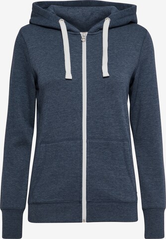 Oxmo Zip-Up Hoodie in Blue: front