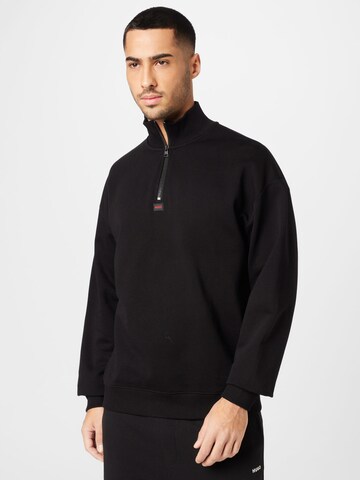 HUGO Sweatshirt 'DURTY' in Black: front