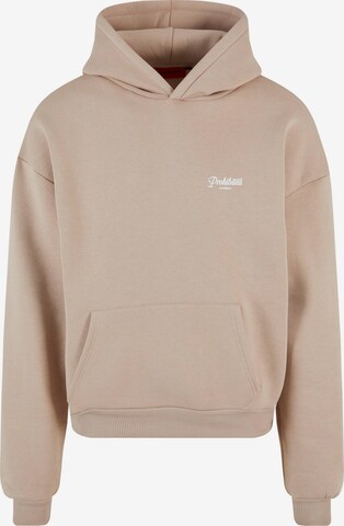 Sweat-shirt Prohibited en beige : devant