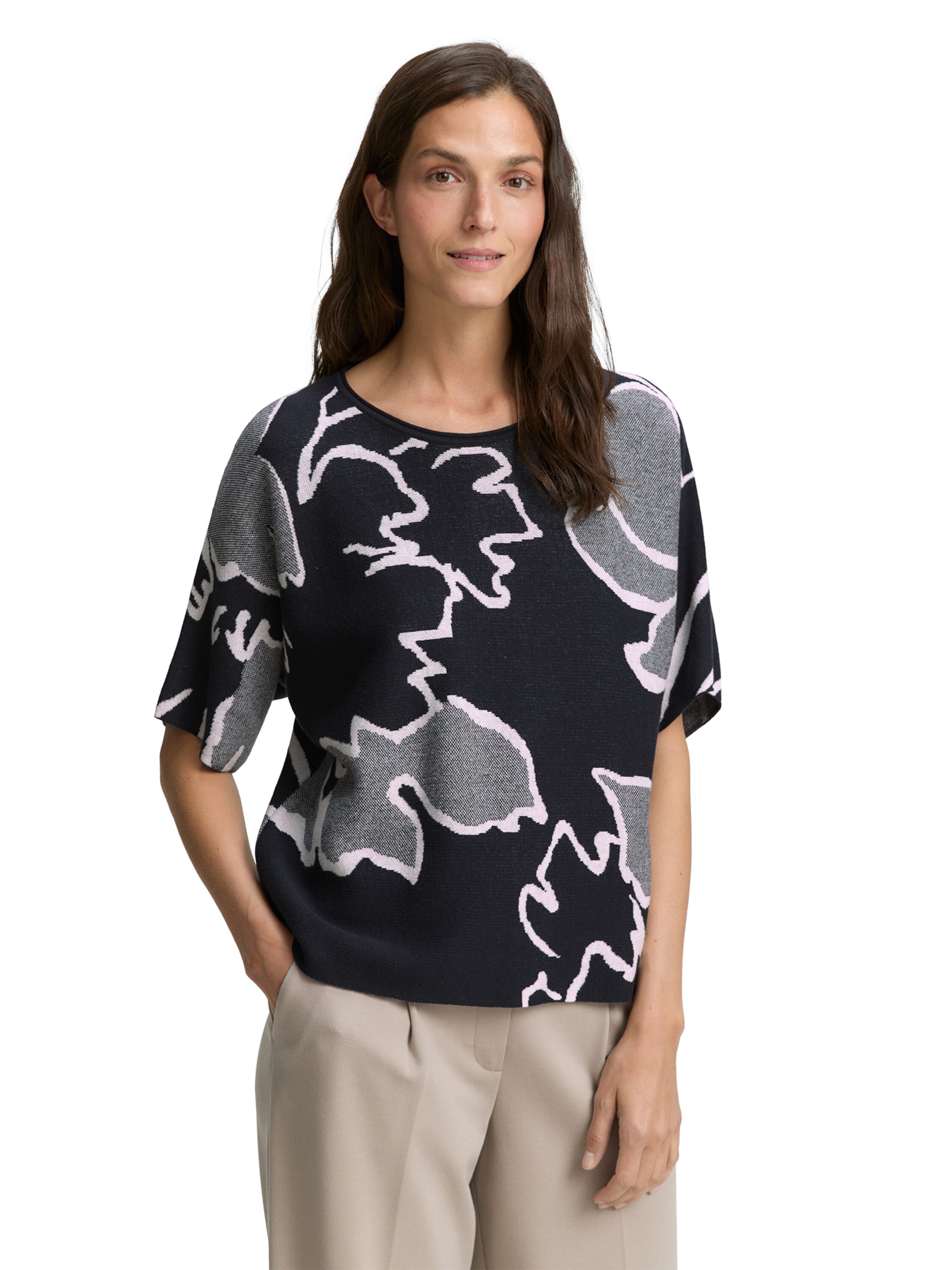 TOM TAILOR Sweater in Black: front