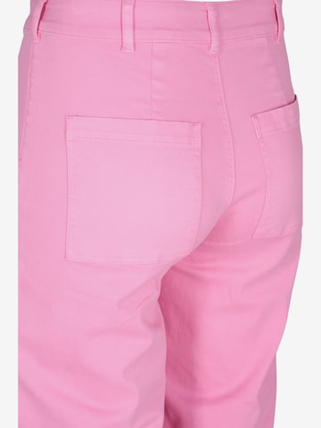 Zizzi Wide Leg Jeans i pink