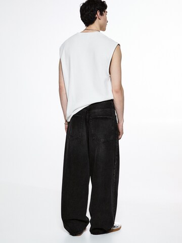 Pull&Bear Wide Leg Jeans in Schwarz