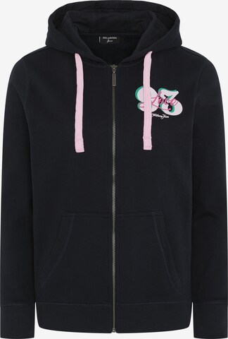 Oklahoma Jeans Zip-Up Hoodie in Black: front