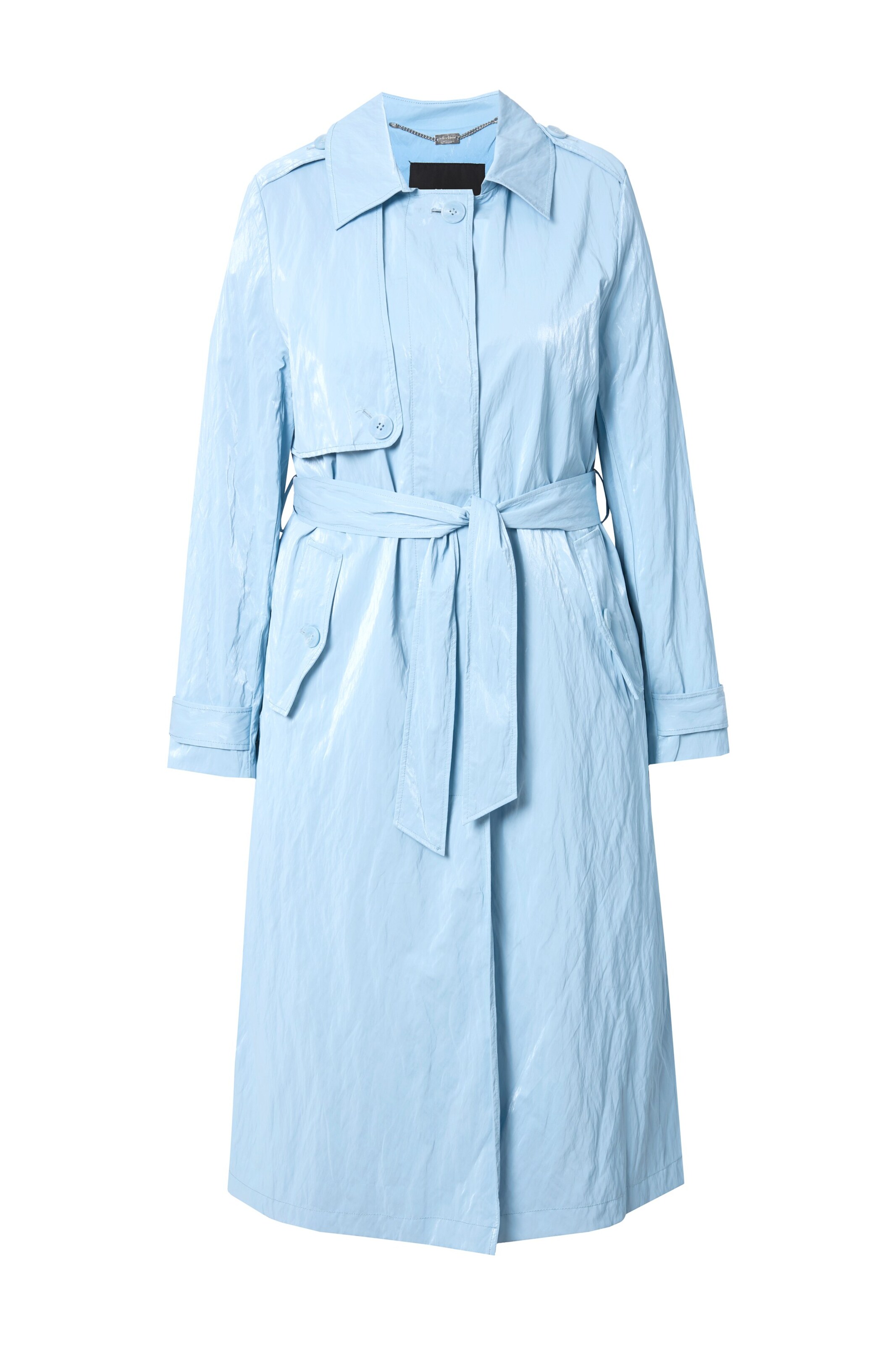 Ulla Popken Between-seasons coat in Blue: front