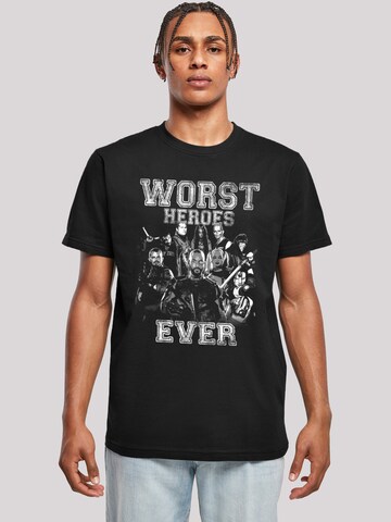 F4NT4STIC Shirt 'Suicide Squad Worst Heroes Ever' in Zwart: voorkant