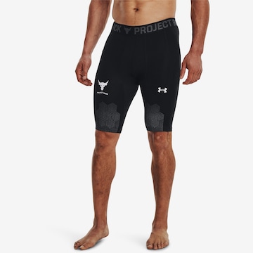 UNDER ARMOUR Skinny Sporthose 'Project Rock' in Schwarz: predná strana