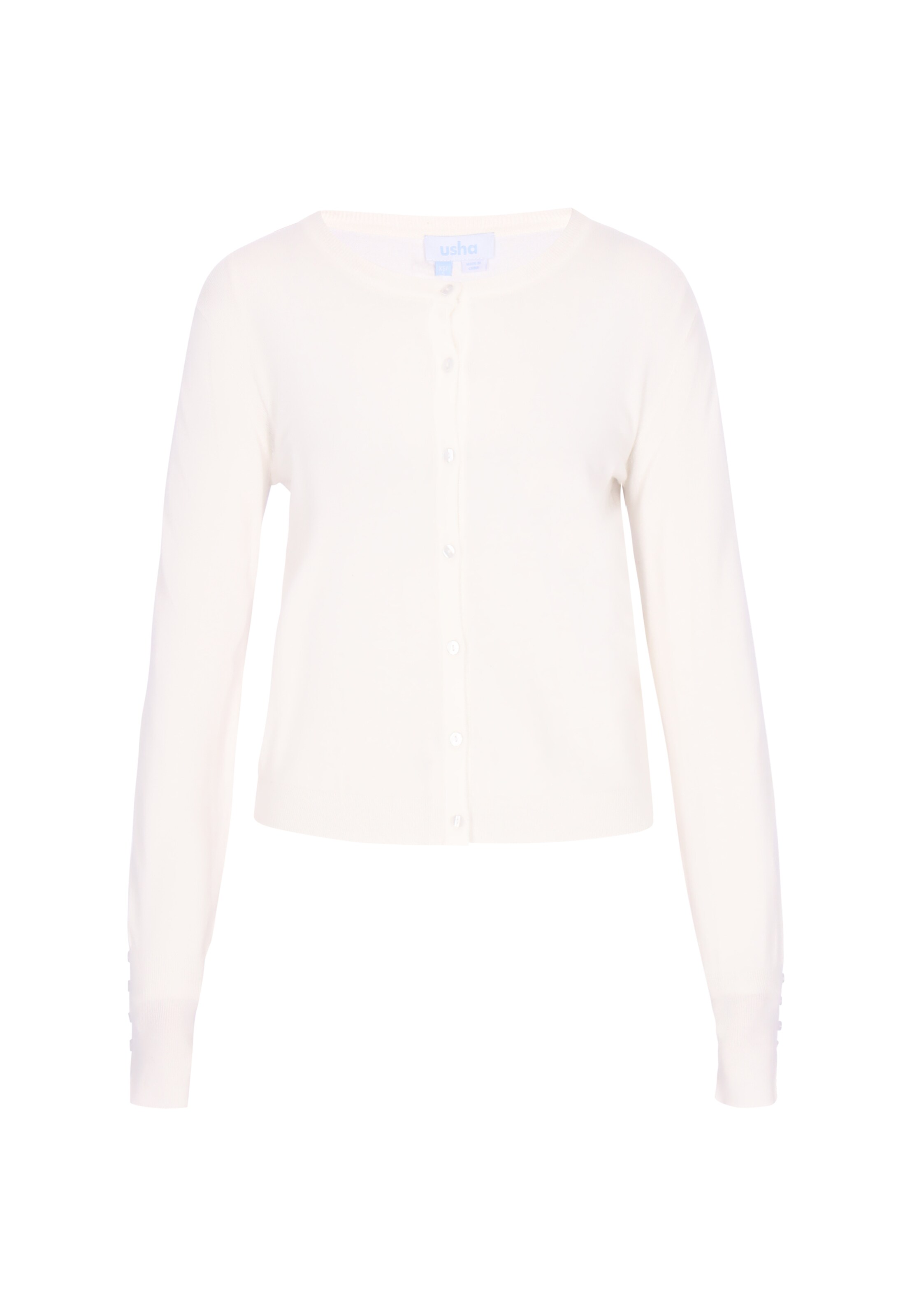 usha BLUE LABEL Gebreid vest in Wit: voorkant