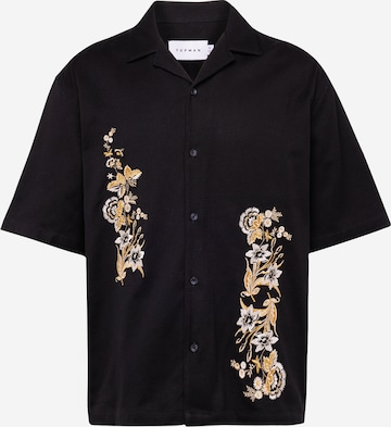 TOPMAN - Comfort Fit Camisa em preto: frente