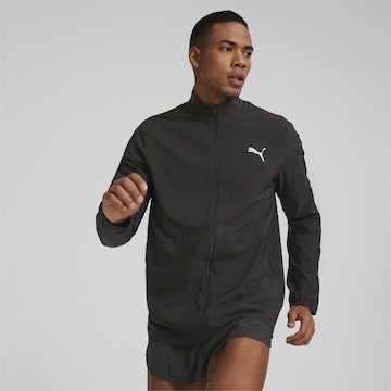 PUMA Athletic Jacket in Black: front