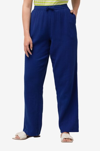 Ulla Popken Loosefit Broek in Blauw: voorkant