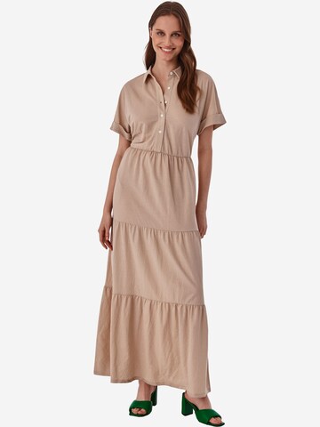 Robe-chemise 'KOLAMBO' TATUUM en beige : devant