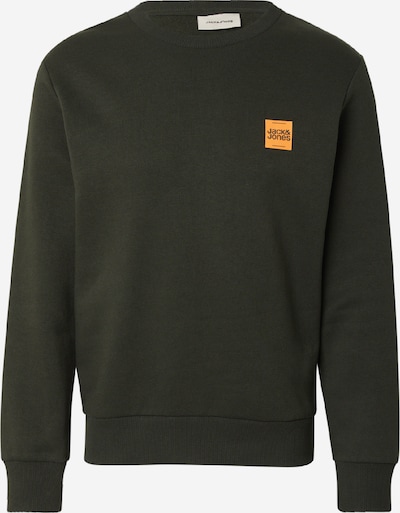 JACK & JONES Collegepaita 'JJBrandy' värissä tummanvihreä / vaaleanoranssi, Tuotenäkymä