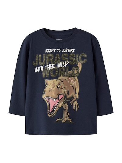 NAME IT Shirt 'NMMOTTI JURASSIC' in 86 in marine / khaki / oliv / weiß, Produktansicht