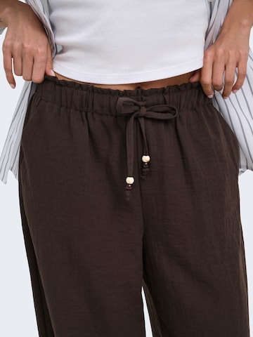 ONLY Wide leg Broek 'ONLEMMIA' in Bruin