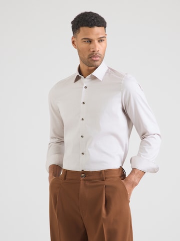 OLYMP Regular Fit Paita 'Level 5' värissä ruskea: etupuoli