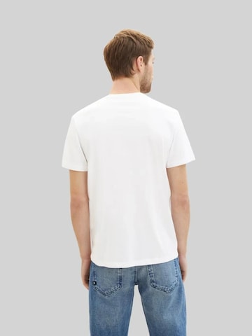 TOM TAILOR Shirt 'Tom Tailor Printed T-shirt White 1042195 20000' in White