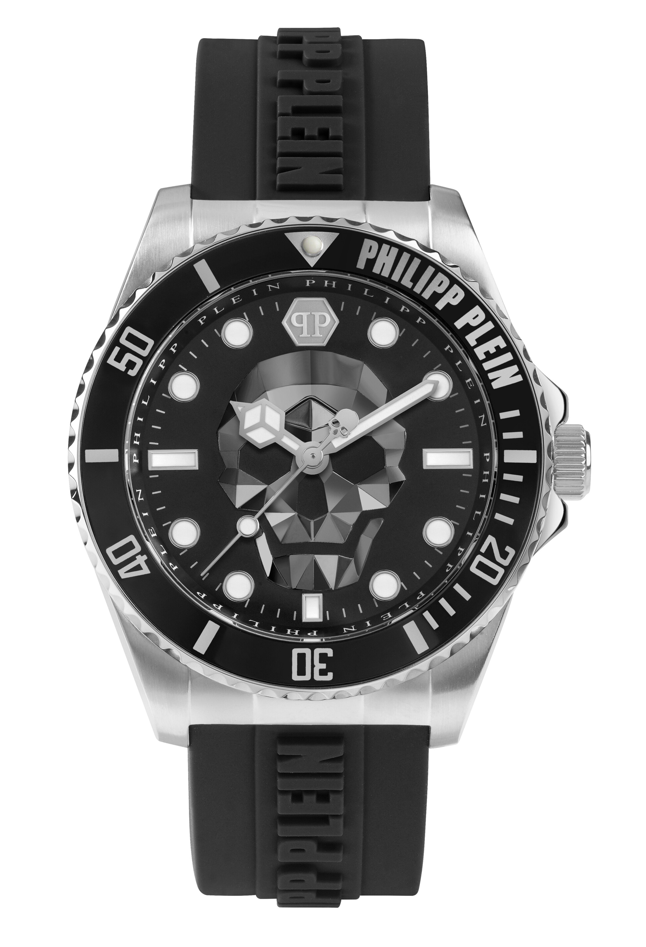 Montre à affichage analogique 'THE $KULL DIVER' Philipp Plein Watches en noir : devant