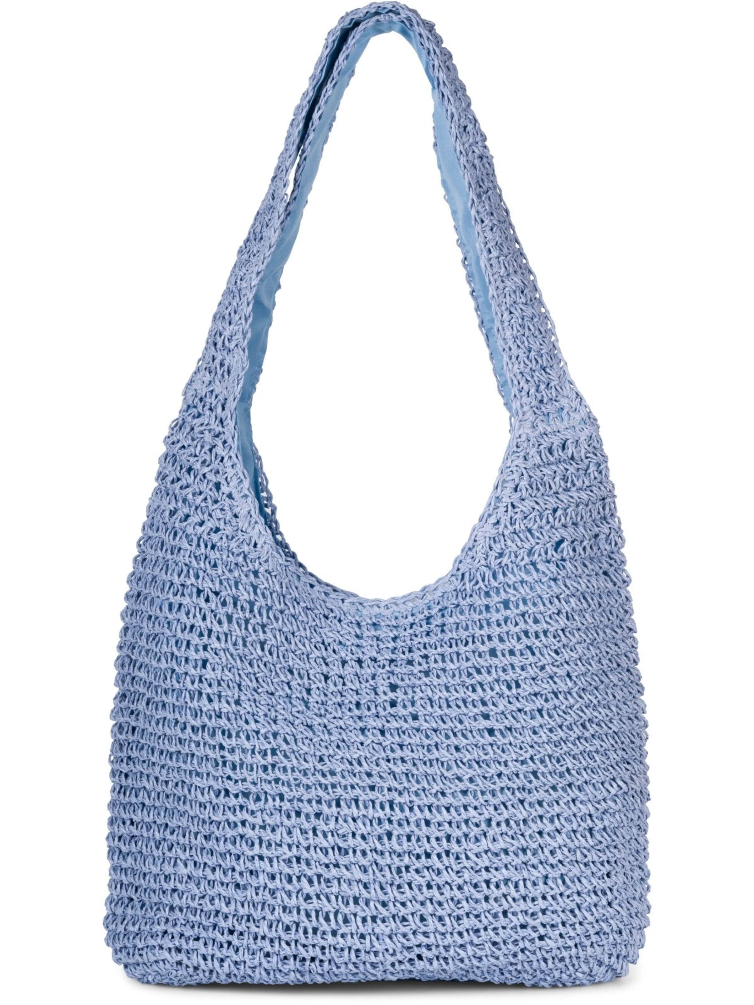 styleBREAKER Shoulder bag 'Papierstroh Beuteltasche' in Purple: front
