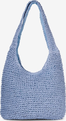 styleBREAKER Schultertasche 'Papierstroh Beuteltasche' in Lila: Vorderseite