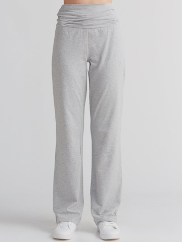 Leela COTTON Wide leg Pants 'Damen Bio-Baumwoll Komforthose' in Grey: front