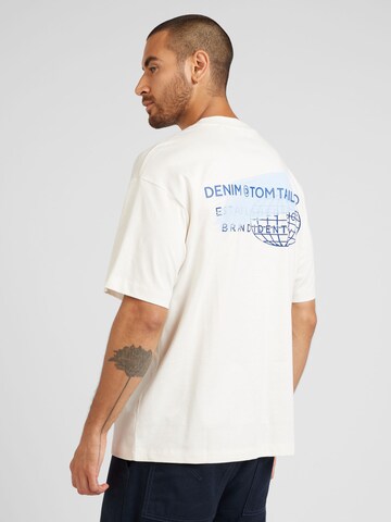 T-Shirt TOM TAILOR DENIM en blanc : devant
