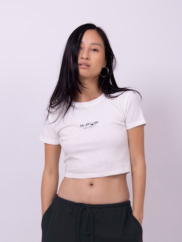 K-pop Tričko 'Crop top' – bílá