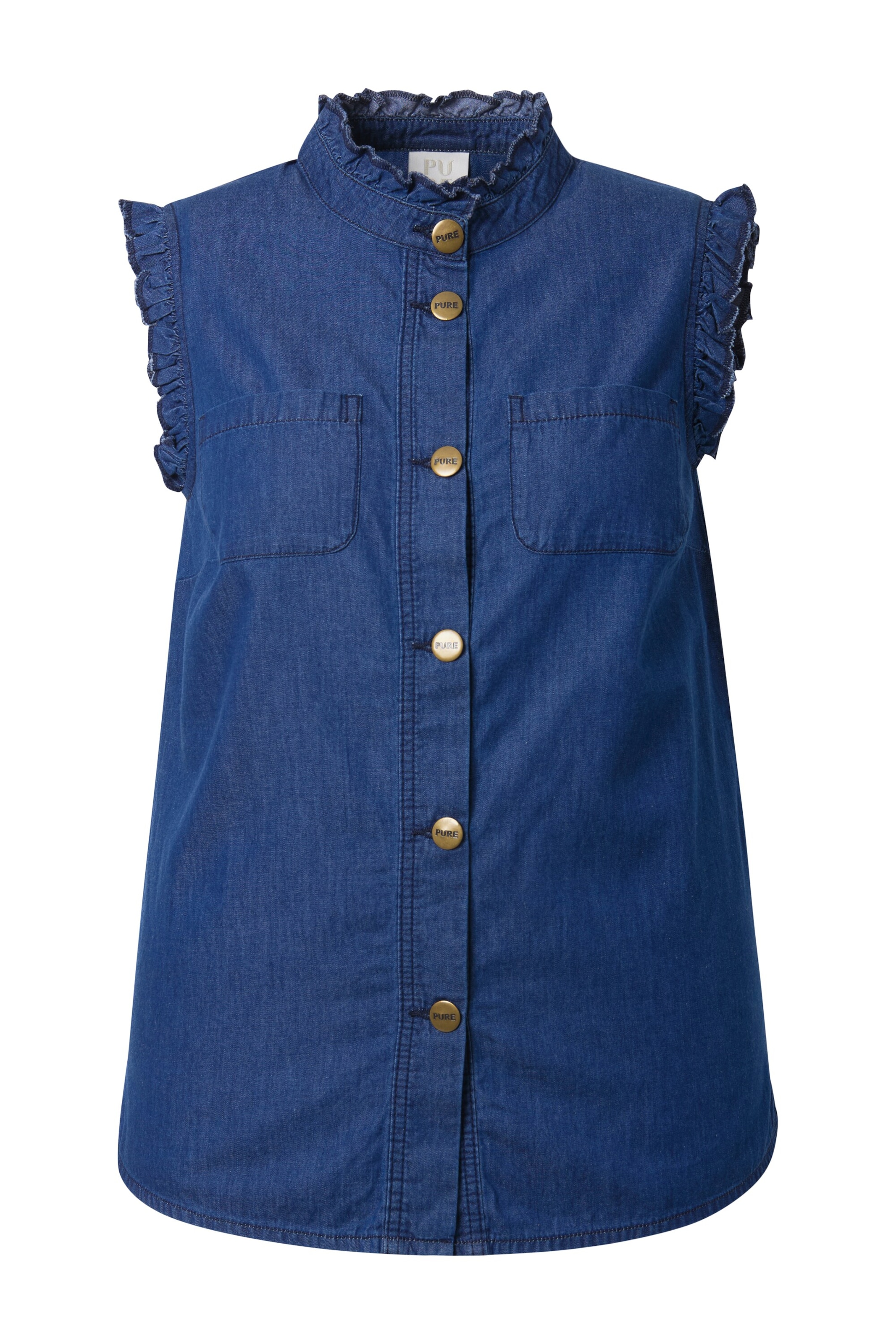 Ulla Popken Blouse in Blauw: voorkant
