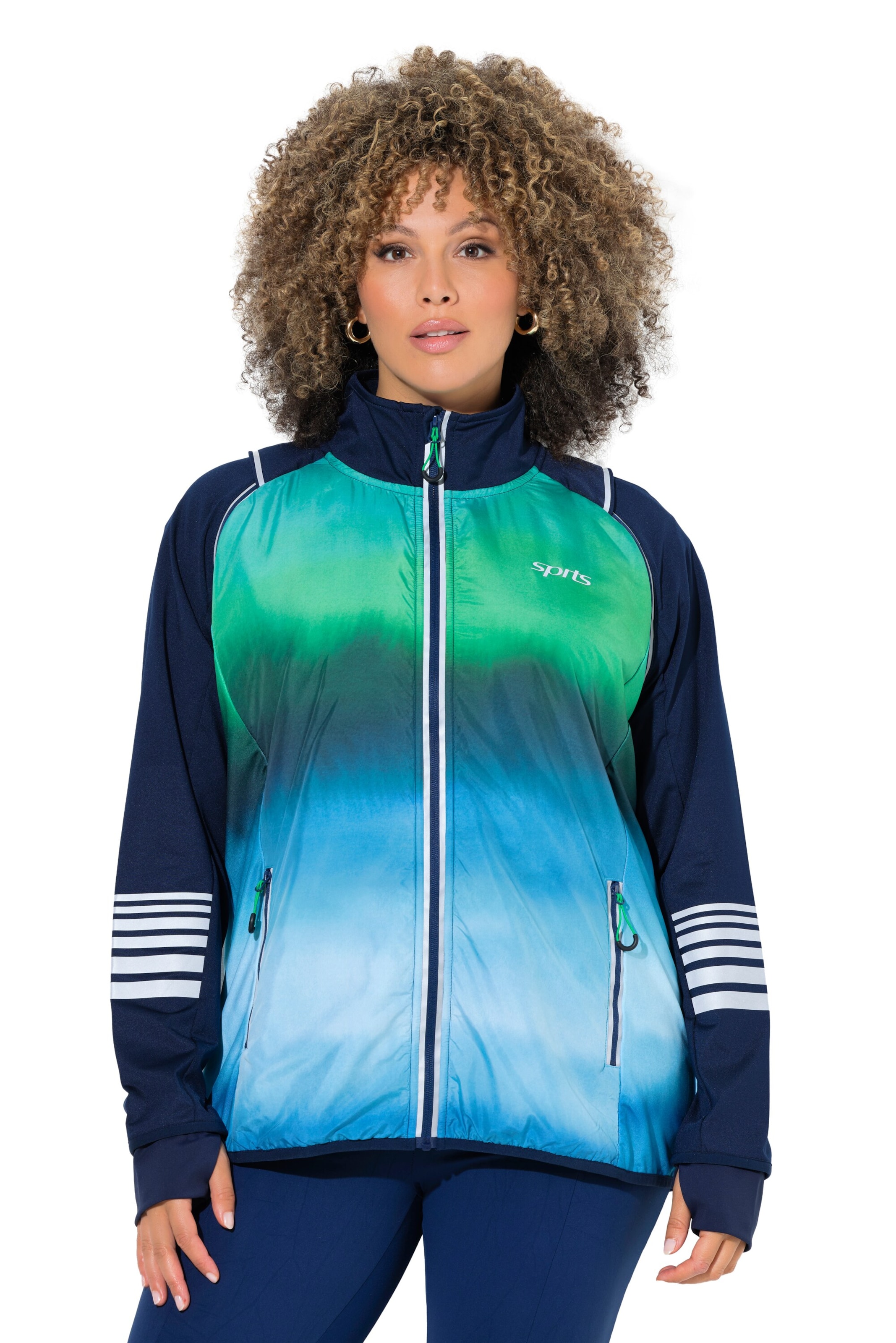 Ulla Popken Sweat jacket in Blue: front