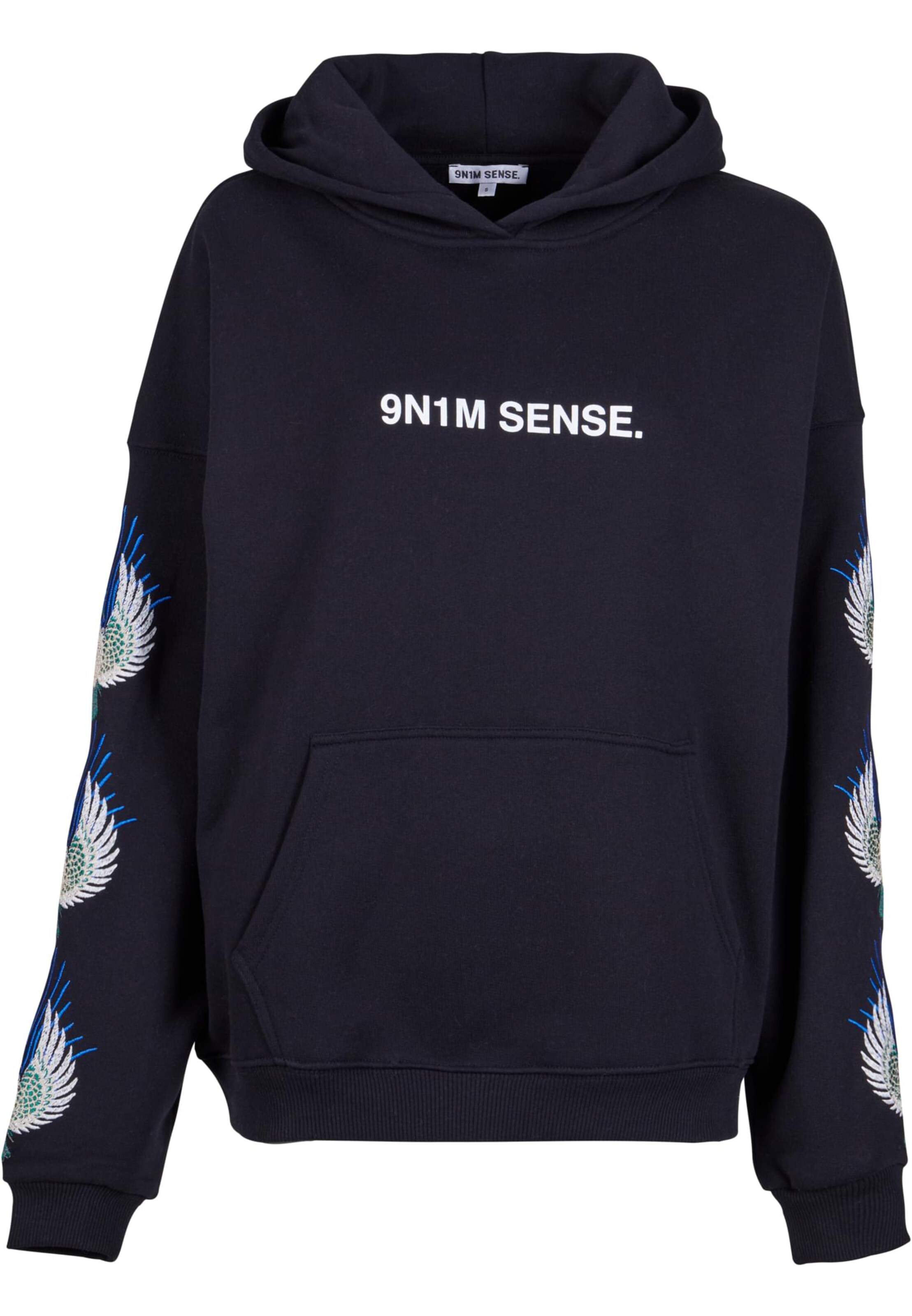 9N1M SENSE Majica 'W-Bee' | črna barva: sprednja stran