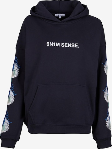 9N1M SENSE Sweatshirt 'W-Bee' in Zwart: voorkant