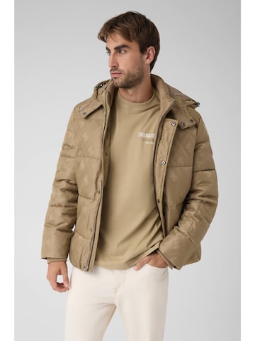 GUESS Winter Jacket in Brown: front