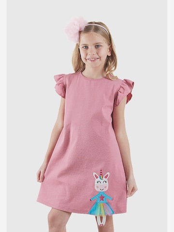 Denokids Kurzarmkleid in Pink: Vorderseite