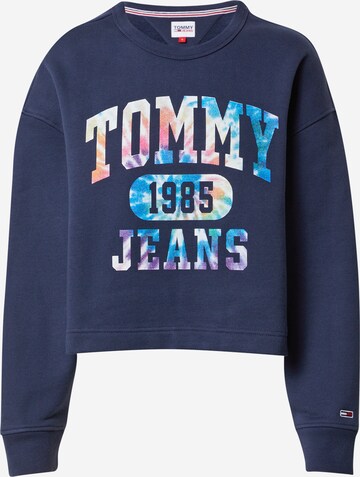 Tommy Jeans Sweatshirt 'Tie-Dye' in Blau: predná strana